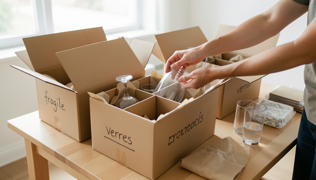 Cartons pour verres de déménagement : bien choisir